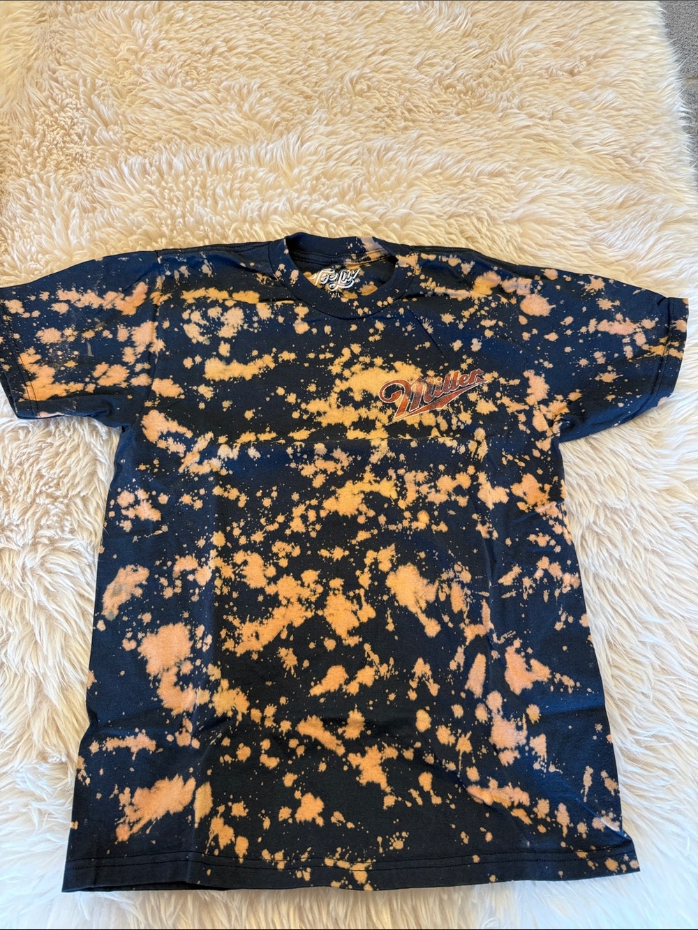 Miller Bleach-Splatter Black & Orange Short Sleeve Tee